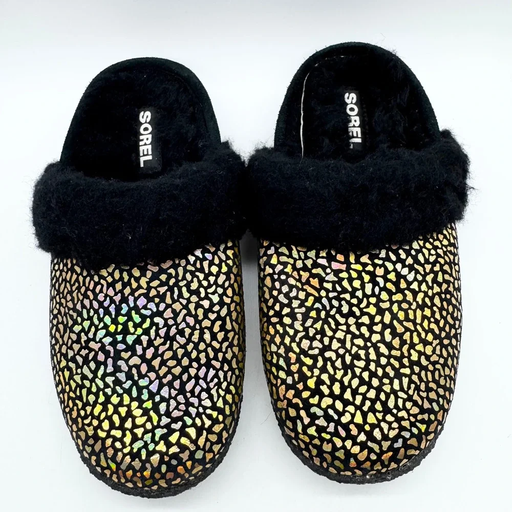 Sorel Youth Nakiska Slide II Slipper Indoor & Outdoor Sea Salt/Black Size 3
